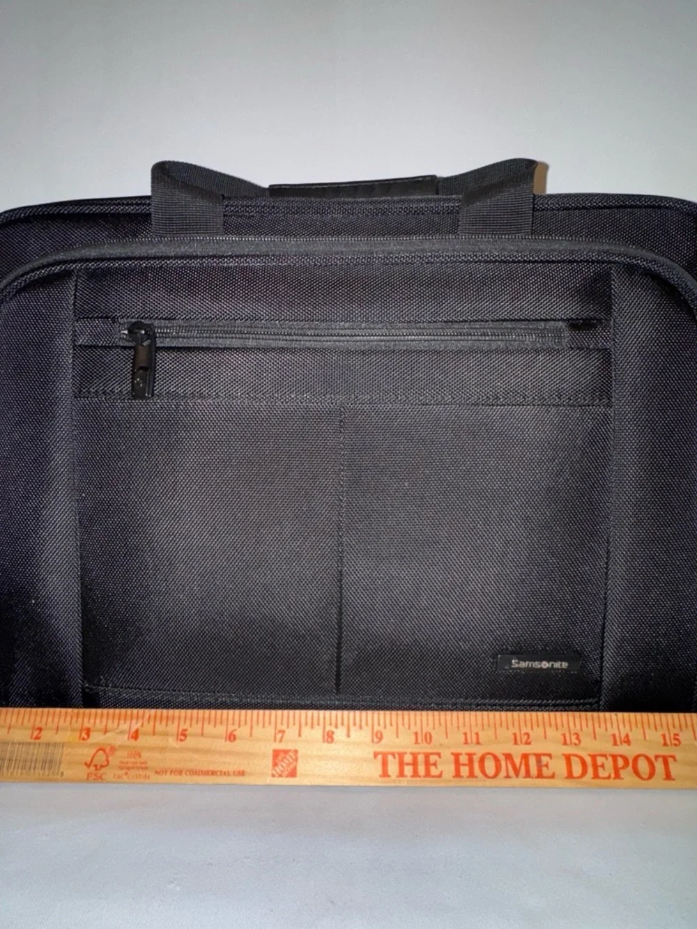 Samsonite Black Laptop Briefcase with Front Organizer and Padded Strap